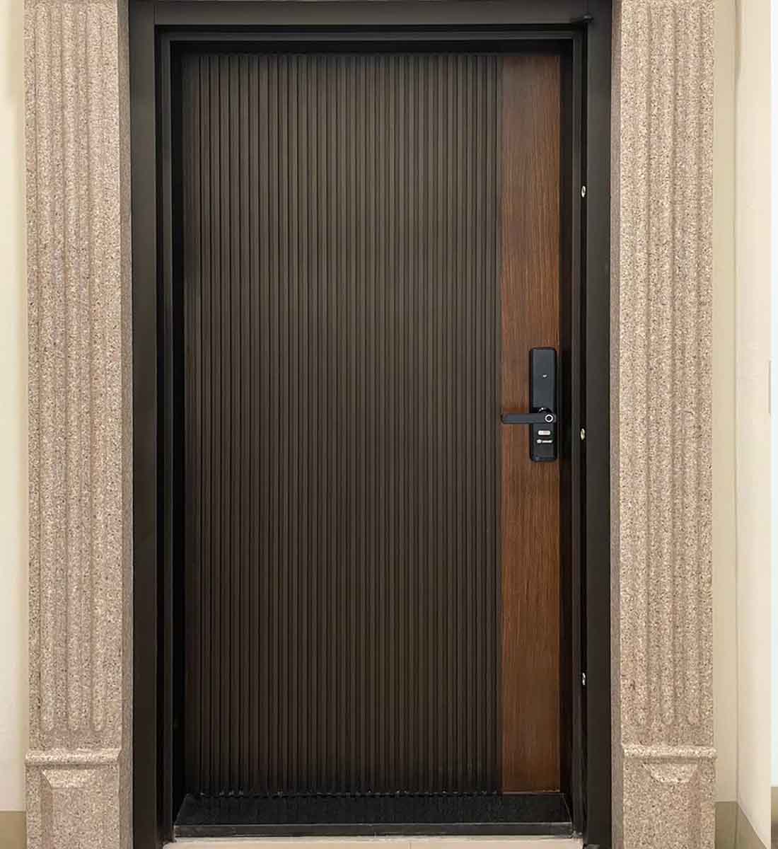 直線條鋁格柵門